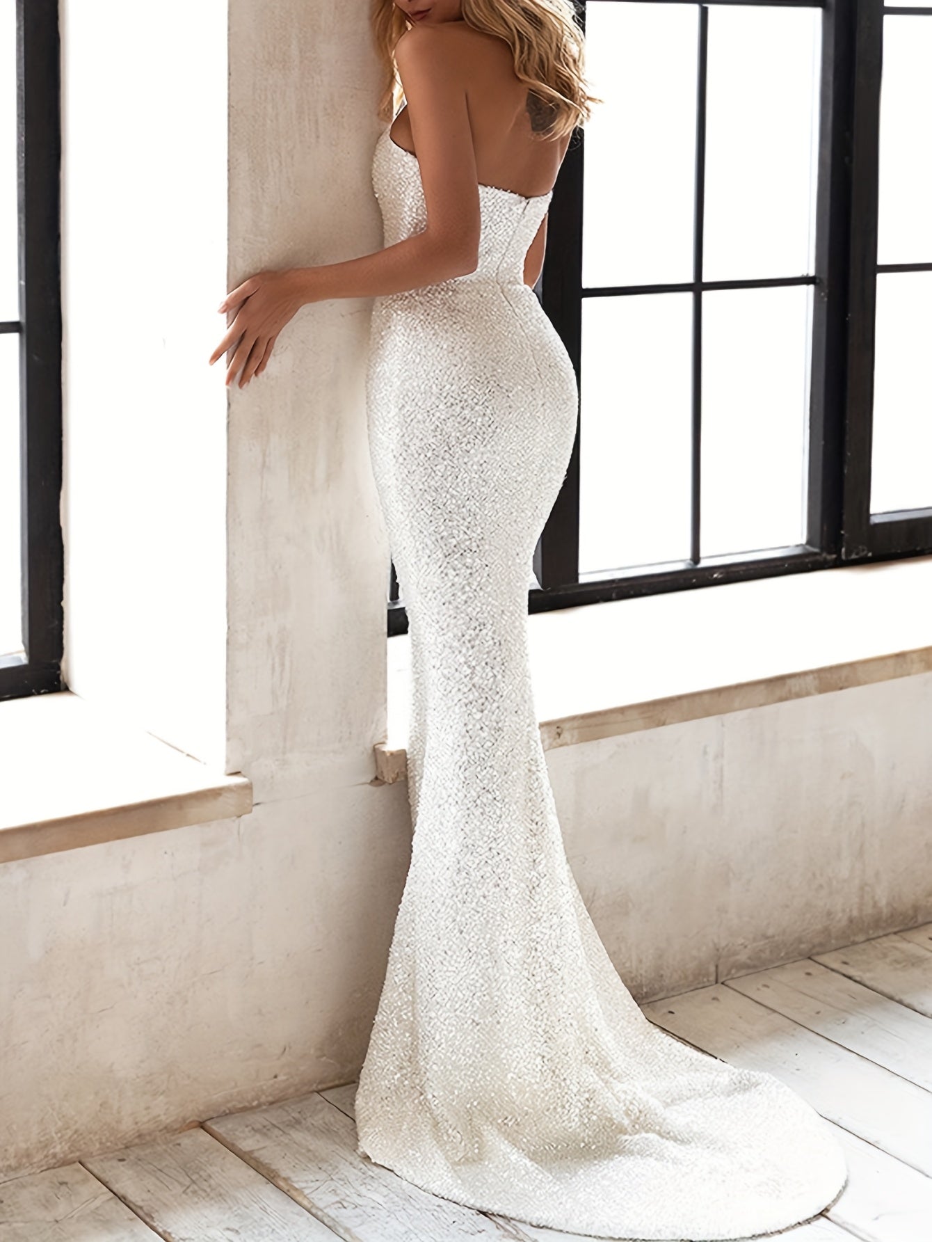 Women's Elegant Strapless Formal gown - Slim Fit Long Evening dress, Wedding, Prom, Party - Machine Washable & Wrinkle-Resistant - Available Now for Formal Events, Prom Attire, Vneck Design, Wrinkleresistant Fabric