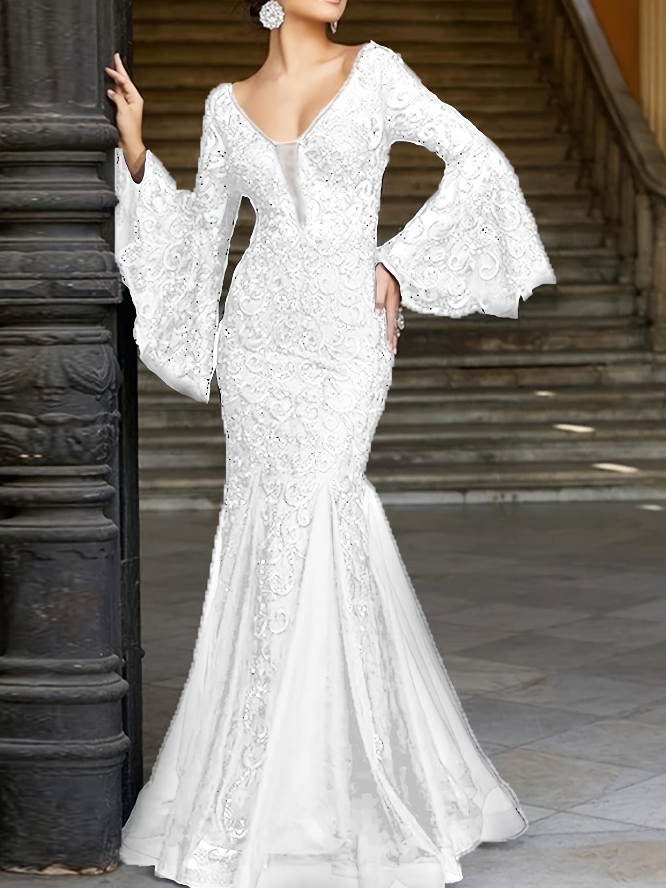 Women's Elegant Off-Shoulder Formal Evening gown - Long flowing Party dress, Machine Washable Wedding & Gala Attire for Prom, Awards, Cocktail Events - Ready-to-Wear Luxury Formal Dress, Wedding Dresses